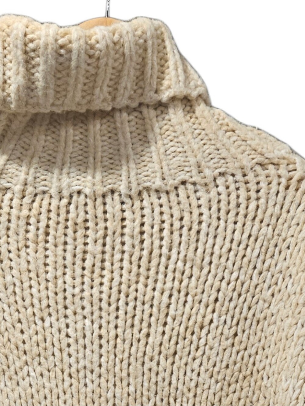 KERISMA Cream Chunky Knit Turtleneck Sweater OS Oversized Slouchy Cozy - Picture 8 of 8